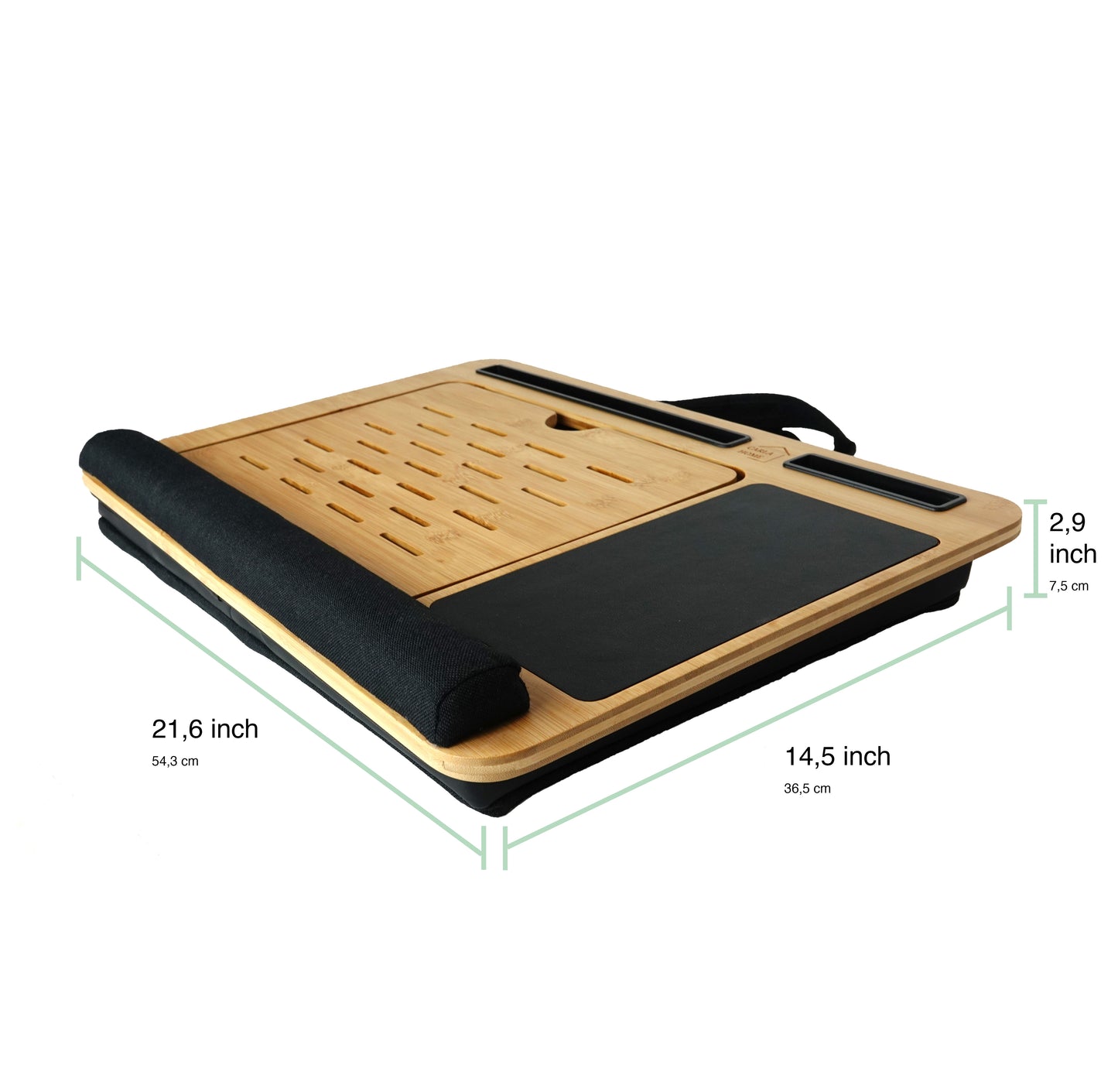 CARLA HOME Bamboo Lap Desk β Adjustable Cushion Tray with Phone Holder & Mouse Pad