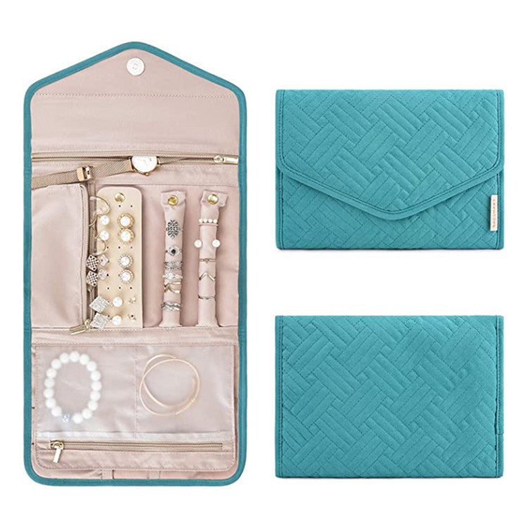 Luxury Travel Jewellery Roll β Quilted Organiser for Necklaces, Rings & Earrings