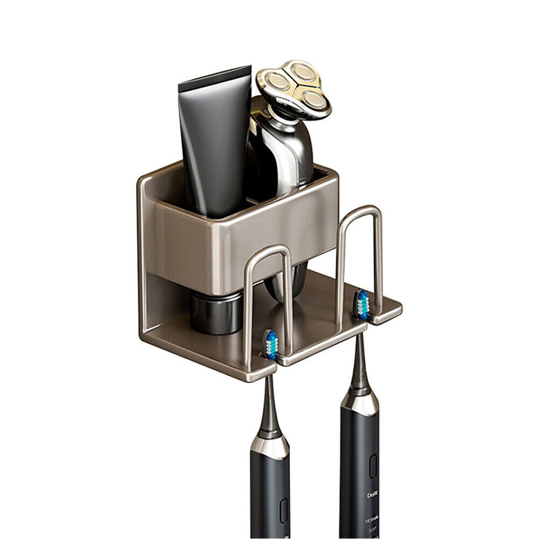 NNEAGS 15cm Wall-Mounted Bathroom Storage Organiser Space Saving Adhesive Shelf Rack