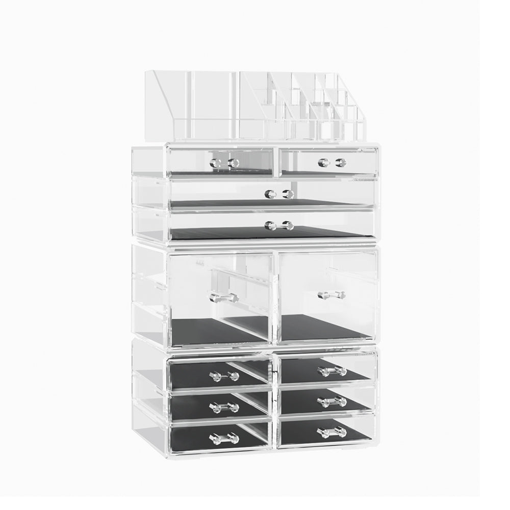 Embellir Acrylic Makeup & Jewellery Organiser – 12 Drawer Clear Storage Case