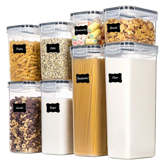 8‑Piece Airtight Food Storage Container Set — BPA‑Free, Leak‑Proof Pantry Canisters with Labels & Marker