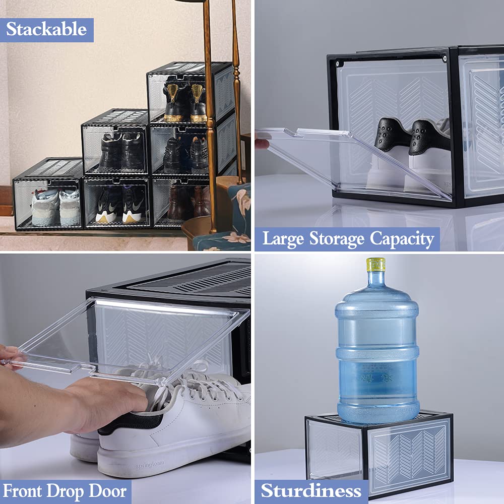 Stackable Shoe Display Box – Clear Magnetic-Door Organiser for Sneakers & Essentials