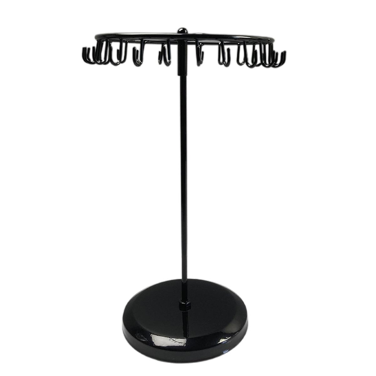 Rotating Iron Jewellery Rack – Minimalist Necklace Display Stand (Black & Bronze)