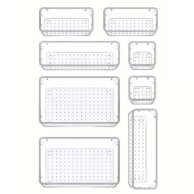 Modular Drawer Organiser Set – 13-Piece Clear Storage System