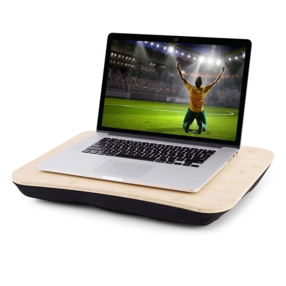 Bamboo Lap Desk – Portable Laptop Tray with Soft Cushion Base (48cm)