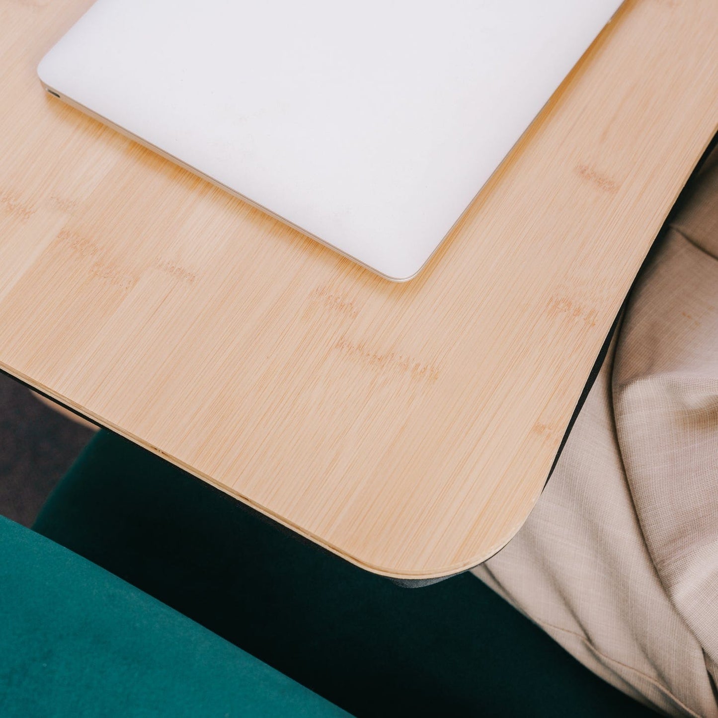 Bamboo Lap Desk – Portable Laptop Tray with Soft Cushion Base (48cm)